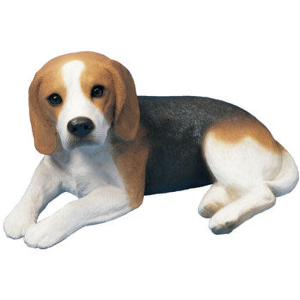 Beagle Dog Sculpture Laying Down Figurine Real Looking Sandicast